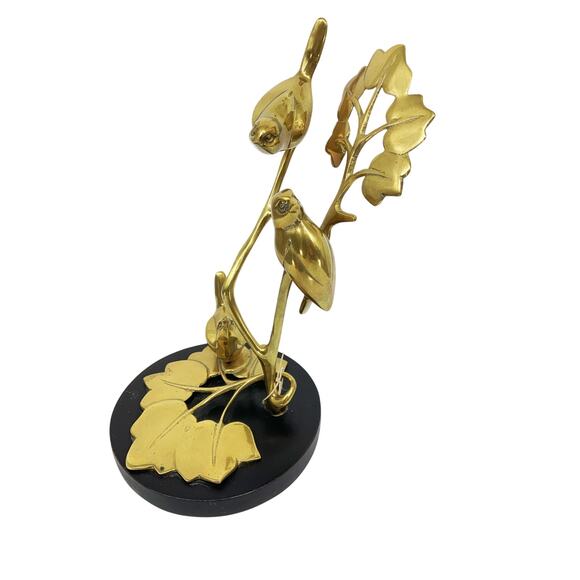 Decorative Crafts Vintage Brass Birds on a Branch - Picture 3 of 8